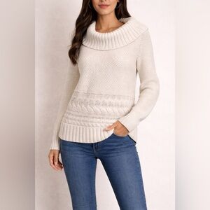 White House Black Market Cowl Neck Knit Sweater Large EUC
